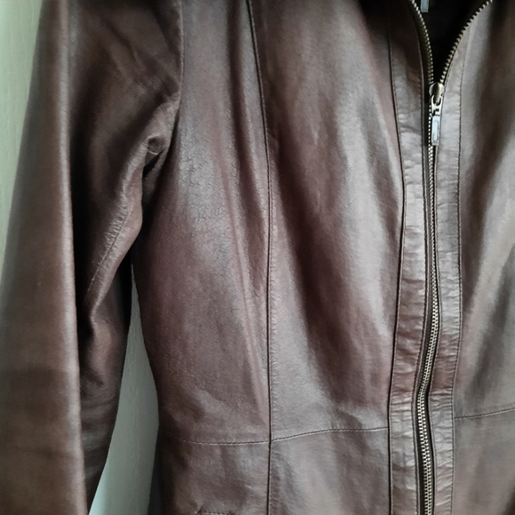 Danier Brown Leather Jacket, XS - Picture 5 of 8